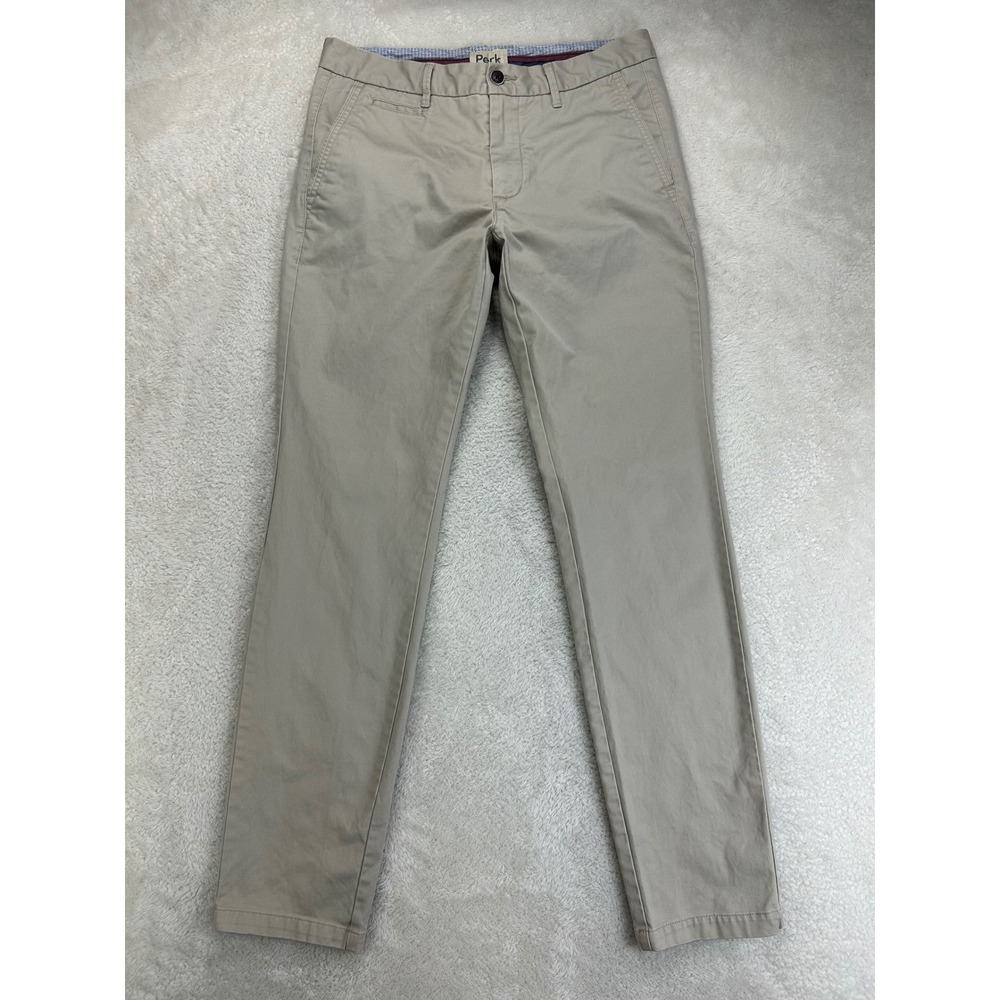 Perk Feel Good Chino Mens 32x32 Tan Slim Fit Stretch Cotton Twill Pants